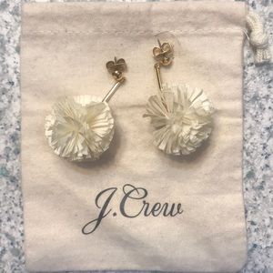 J. Crew Raffia Pom Drop Earring